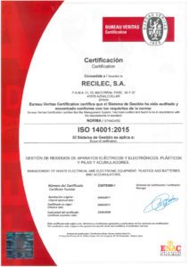 ISO14001 2015 RECILEC 2017 2020 1