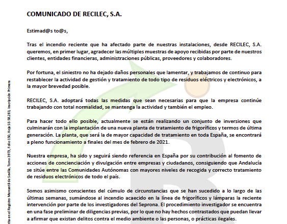 Comunicado Oficial